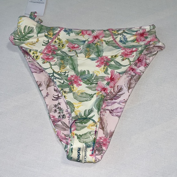 LoveShackFancy Hawaiian Hibiscus Reversible Bikini Bottom Sz M - Picture 6 of 12